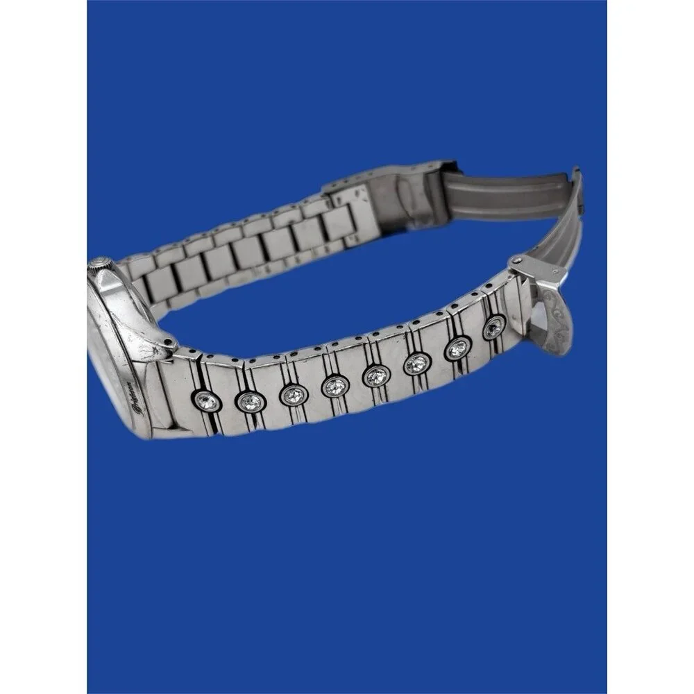 Brighton Bloomington Hearts Crystal Silver Tone Watch New Battery 7 1/2-8 inch